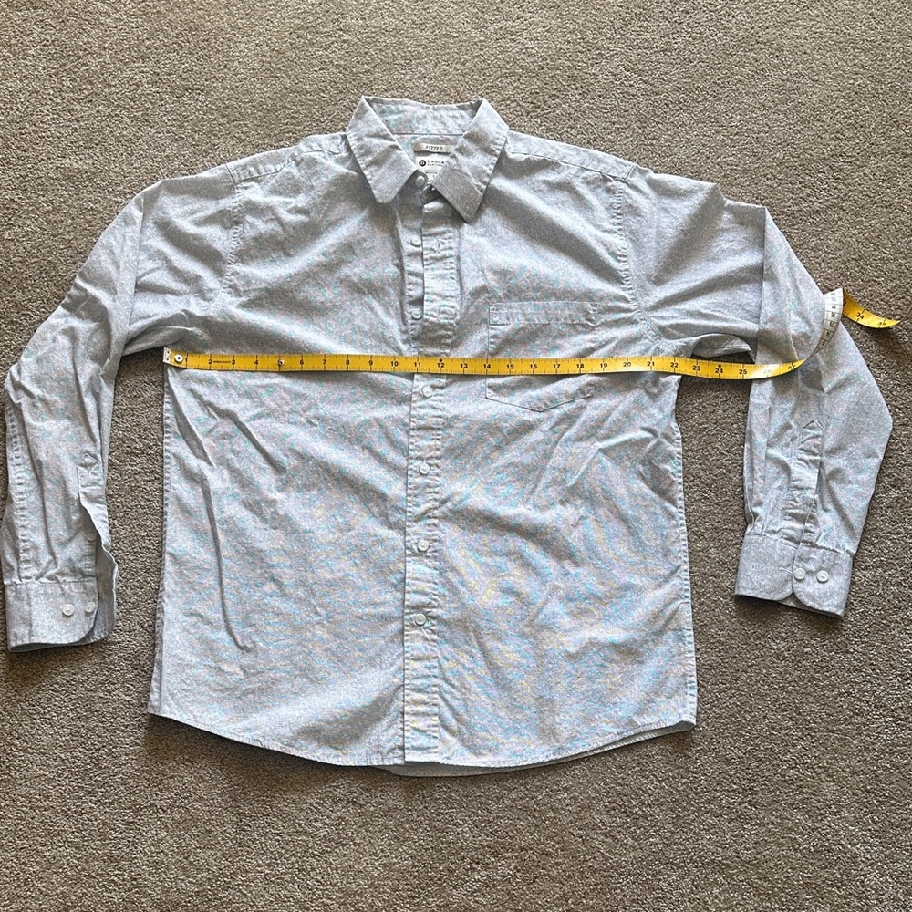 Haggar Light gray Micro-Pattern Button-Up Shirt L